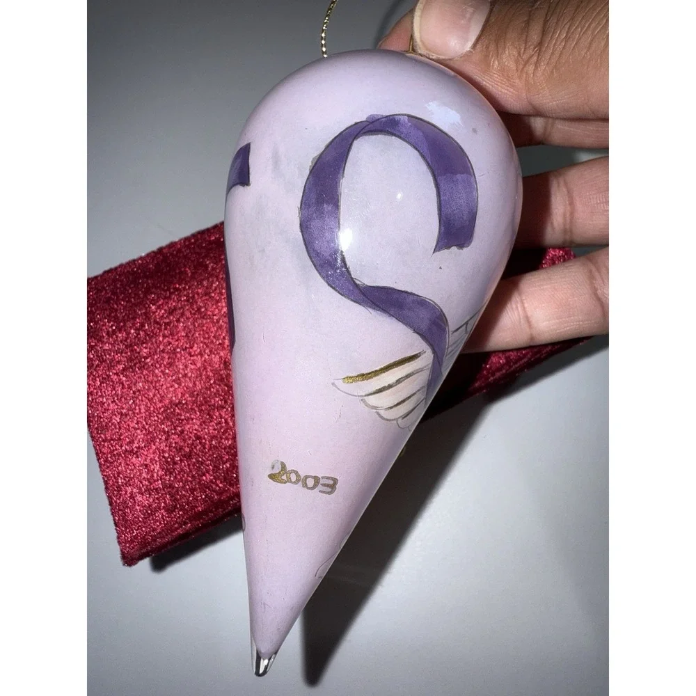 Pier 1 Li Bien Christmas Ornament 2003‎ Tear Drop Blown Glass Angel VTG